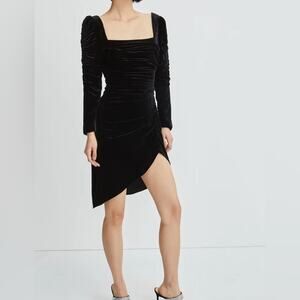 NWT Veronica Beard Womens 0 Toki Mini Dress Velvet Party Puff Sleeve Luxury